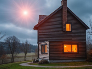  A serene Amish farm with a horse-drawn buggy in the foreground.