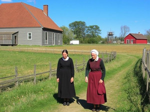 Image Suggestion: A side-by-side image of a Mennonite family and an Amish family.